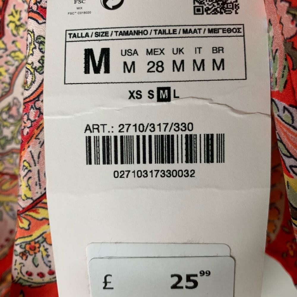 Zara Printed Top with Drawstring - Picture 5 of 8